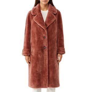 SHRIMPS Emon Pink Faux Fur Coat Crystal Buttons M UK10 US6 Rare